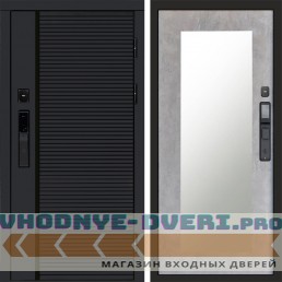 Входная дверь  Smart (Смарт) Black Line Зеркало триумф бетон светлый